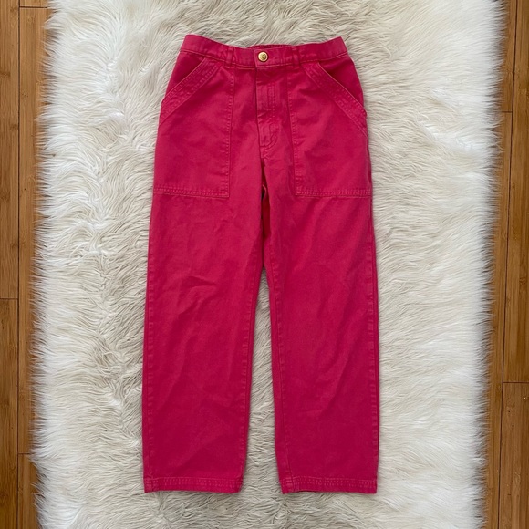 Big Bud Press Work Pants Hot Pink Cotton Twill Straight Leg High Waisted Utility - Picture 2 of 13
